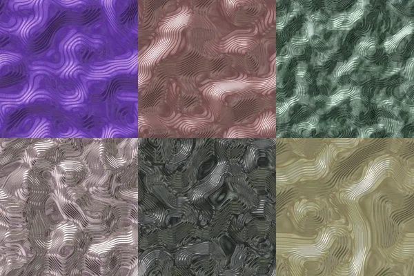 Set of alien fluid metal seamless generated textures — Stock Photo, Image