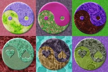 Dokular Yin-yang sembolü kümesi oluşturulan