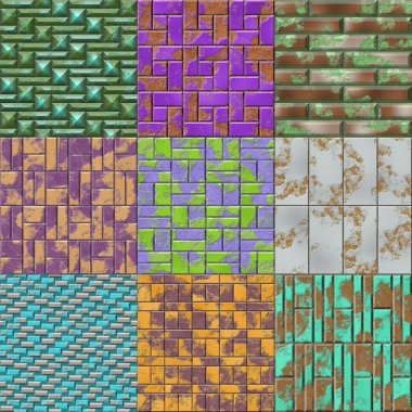 Paslı metal paneller kesintisiz dizi dokular oluşturulan