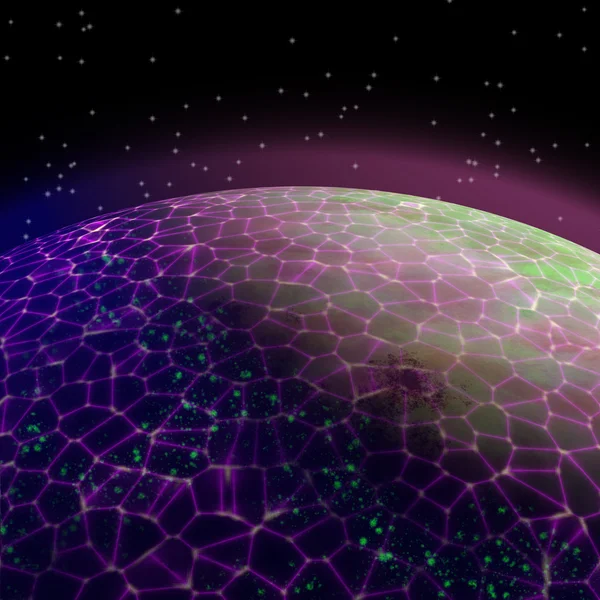 Network on planet generated texture background — Stock Photo, Image