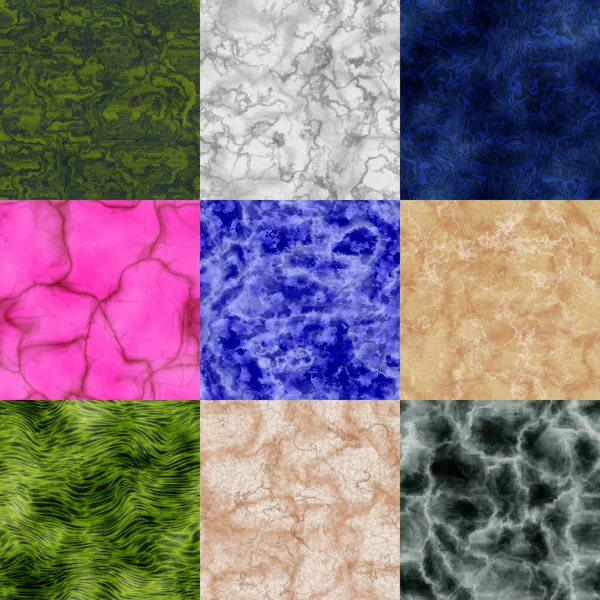 Set of marble seamless generated textures — Stock Photo, Image
