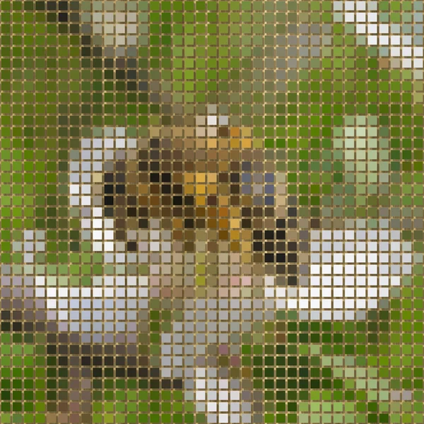 Abeja en flor pixelada imagen generada textura —  Fotos de Stock