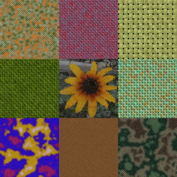 Set van gekleurde brei naadloze gegenereerde texturen — Stockfoto