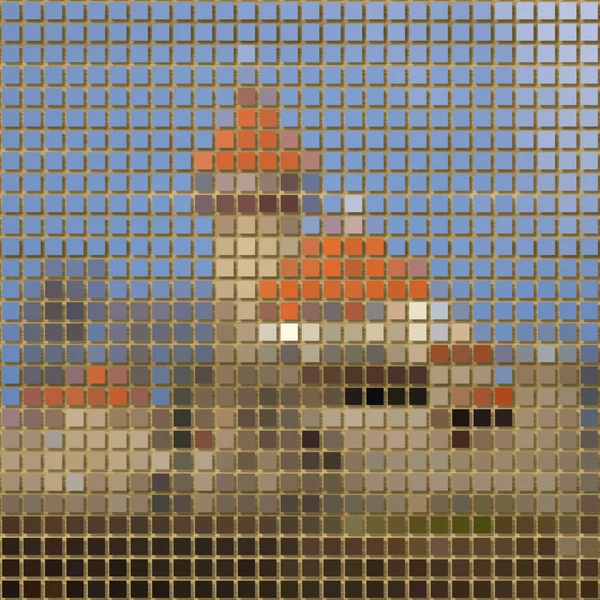 Kastély pixelated kép generált textúra — Stock Fotó
