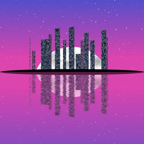 Night cityscape generated texture — Stock Photo, Image