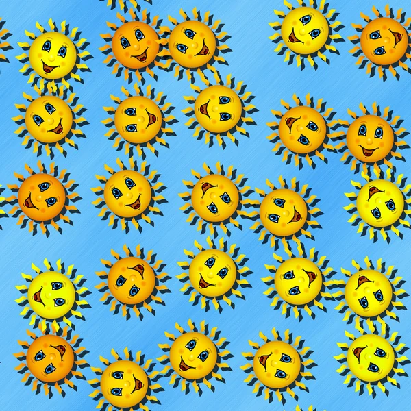 Glückliche Sonne erzeugt nahtlose Textur — Stockfoto