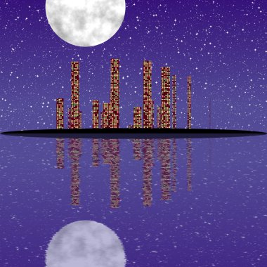 Gece cityscape doku oluşturulan