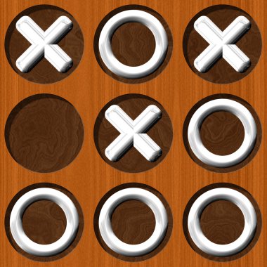 Tic tac toe ahşap tahta sorunsuz doku oluşturulan