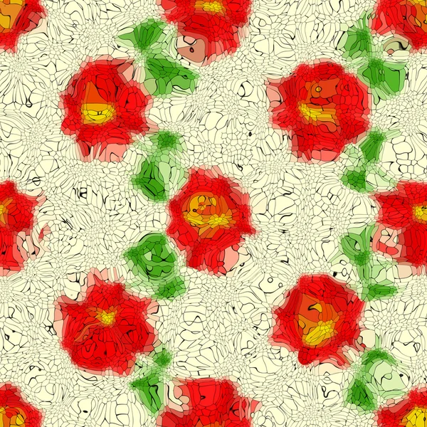 Flowers graffiti mosaic generated texture — Stock Photo, Image