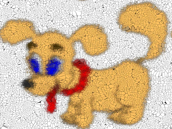 Happy dog graffiti mosaic generated texture — Stock Photo, Image