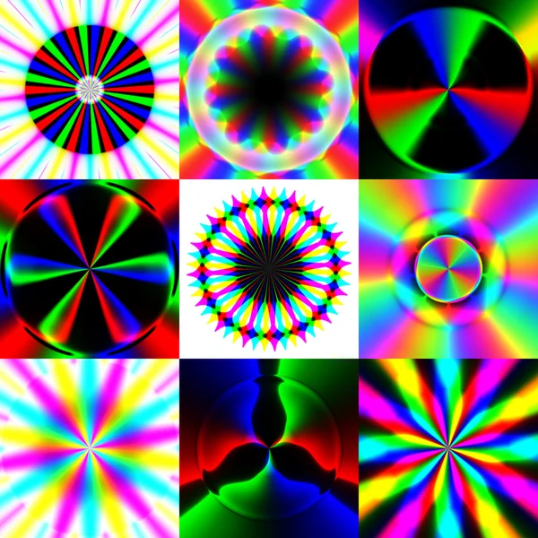 Conjunto de ondas de arco iris generadas texturas — Foto de Stock