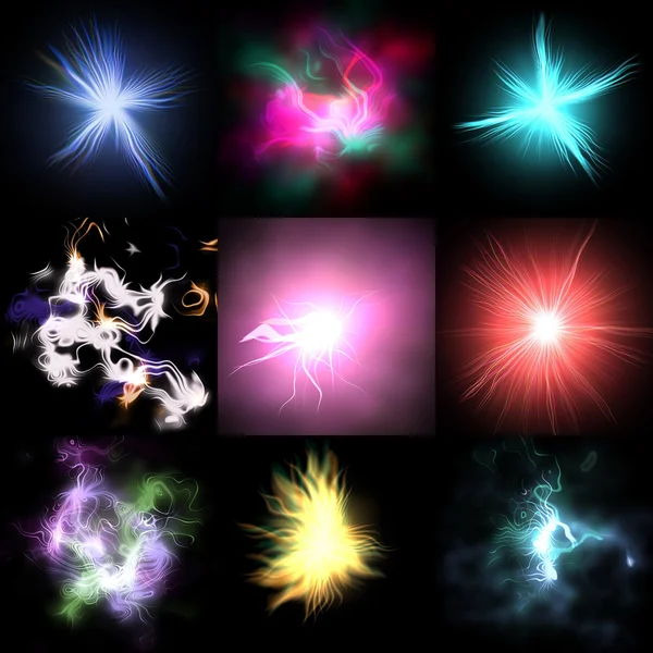 Set van plasmatische sterren gegenereerde texturen — Stockfoto