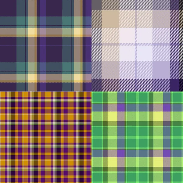 Reihe nahtlos generierter Tartan-Texturen — Stockfoto