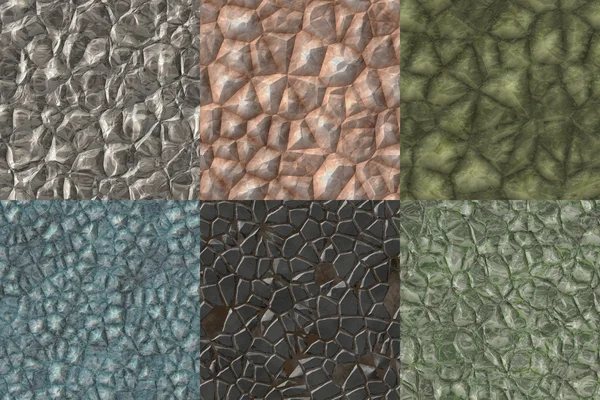Set of rocks abstract seamless generated textures — Stock Photo, Image