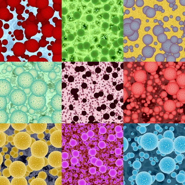 Set of virus seamless generated textures — Stock Photo, Image