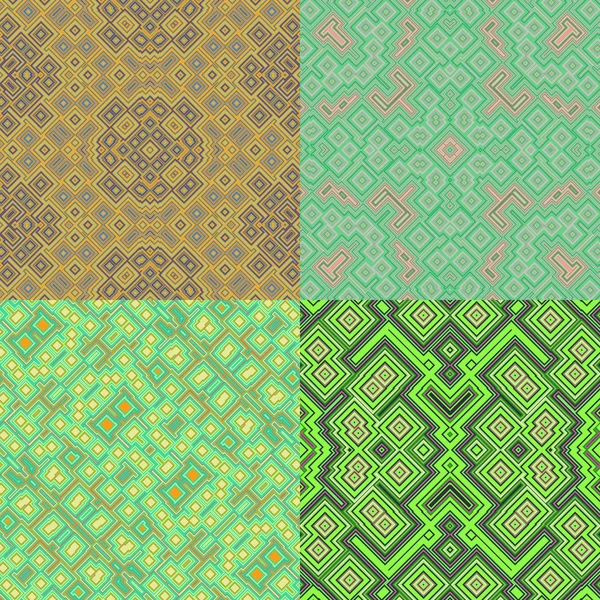 Set of wallpaper cubic floral seamless generated textures — Stock Photo, Image