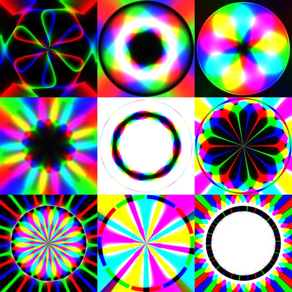 Set of rainbow waves generated textures — Stock Photo, Image
