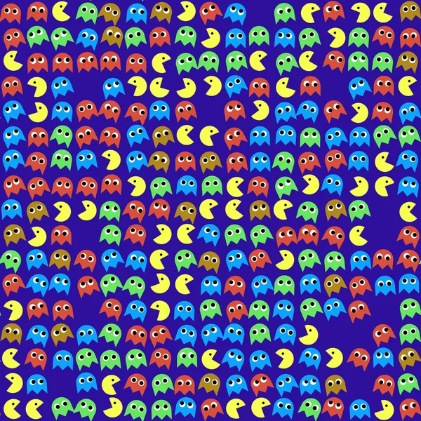 Spel monsters naadloze gegenereerd patroon — Stockfoto