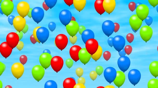 Ballons de fête générés vidéo boucle transparente — Video