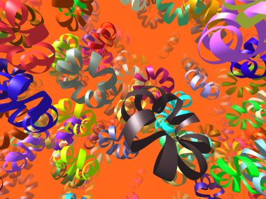 Şeritler uçan 3d arka planda oluşturulan