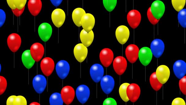 Party balloons generated seamless loop video with alpha matte — 비디오