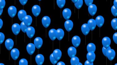 Parti mavi balonlar sorunsuz döngü video Alfa mat ile oluşturulan