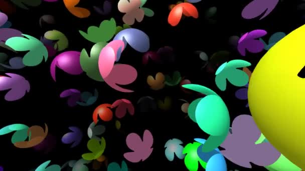 Flygande blommor genereras 3d-video — Stockvideo