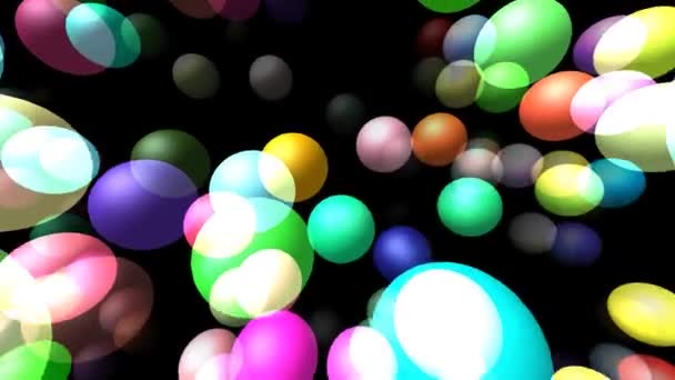 Flying transparent spheres generated 3D video — Stock Video