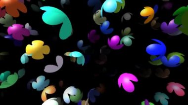 Çiçekler uçan 3d video üretilen