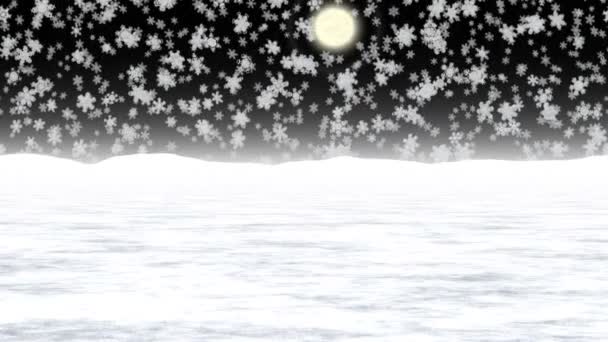 Snöiga landskap genereras sömlös loop video — Stockvideo
