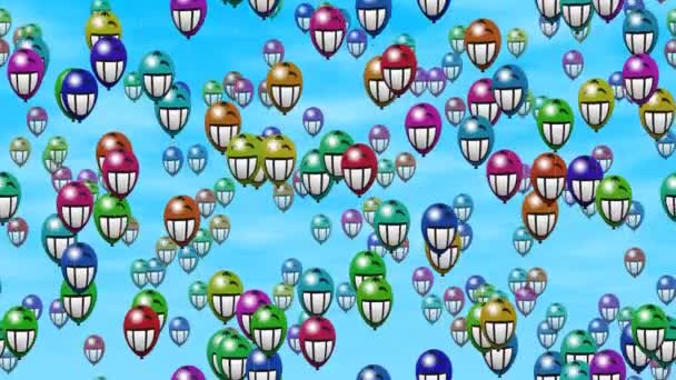 Grijns glimlachend ballonnen gegenereerd naadloze loops video — Stockvideo