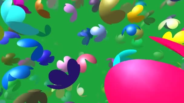 Flying flores generadas vídeo 3D — Vídeo de stock