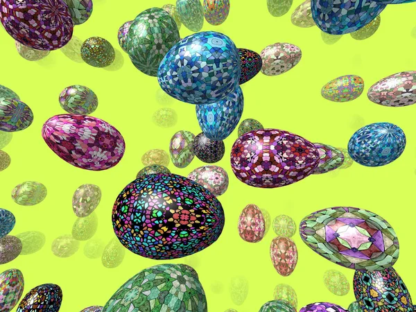 Voando ovos de Páscoa gerado fundo 3D — Fotografia de Stock