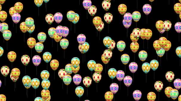 Velikonoční vejce bubliny vytvořené bezešvá smyčka video s alfa matný