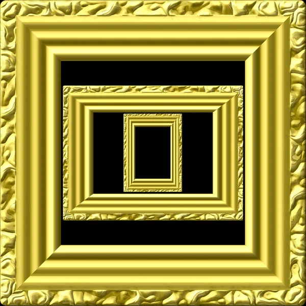 Golden picture frame generated isolated texture — Stock Photo, Image