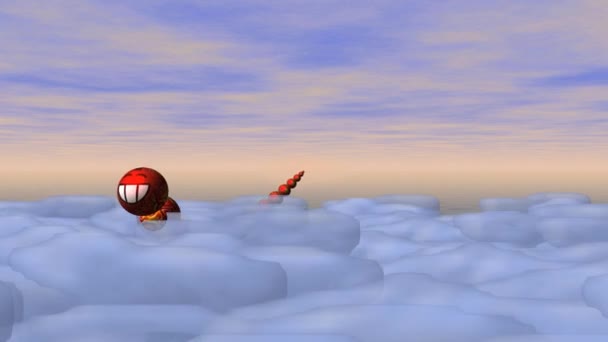 Dragón en el cielo 3D video de bucle sin costuras — Vídeos de Stock