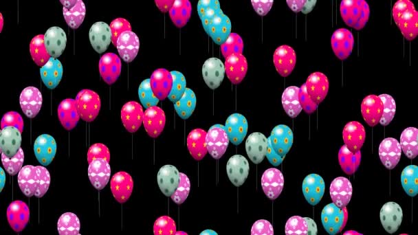 Easter eggs balloons generated seamless loop video with alpha matte — Stock Video