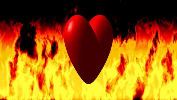 Cuore in fiamme senza soluzione di continuità loop video — Video Stock