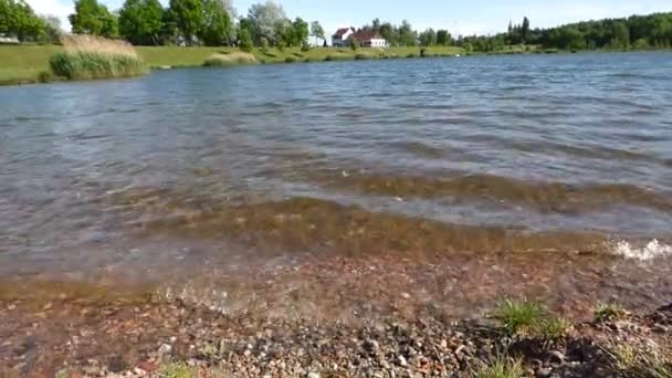 Ondas na lagoa — Vídeo de Stock