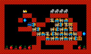 Tren, retro tarzı oyun pixelated grafik
