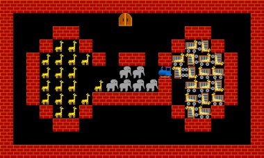 Tren, retro tarzı oyun pixelated grafik