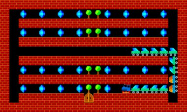 Tren, retro tarzı oyun pixelated grafik