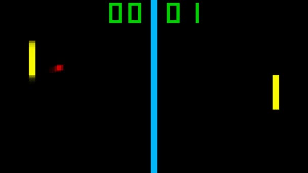TV Tênis estilo retro jogo pixelated gráficos — Vídeo de Stock