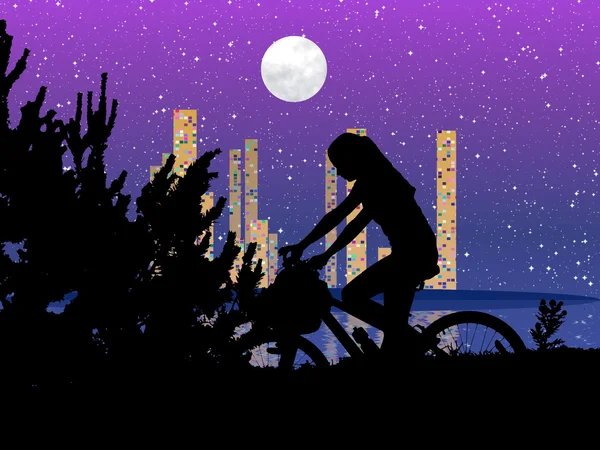 Fiets nacht rider — Stockfoto