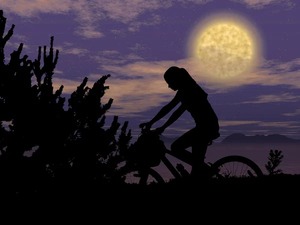 Fiets nacht rider — Stockfoto