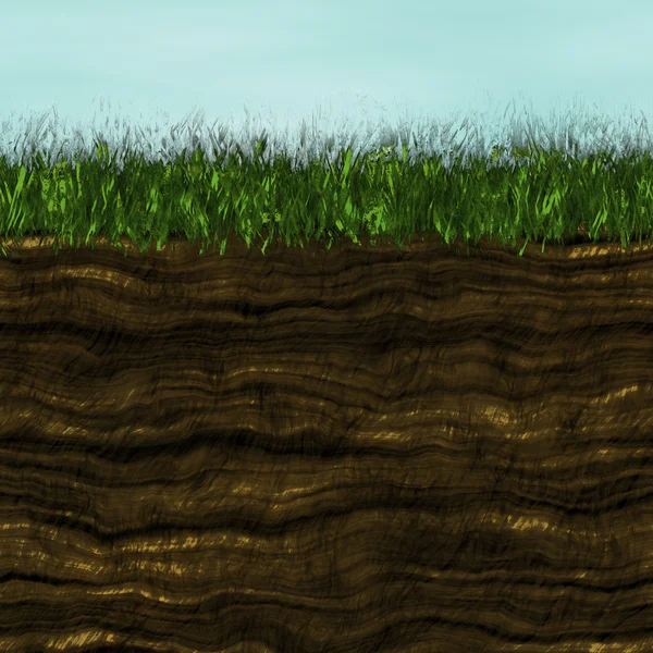 Doku çim toprak ile oluşturulan — Stok fotoğraf