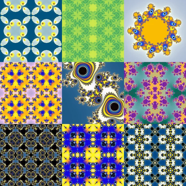 Set of fractal floral patterns — Stock Photo, Image
