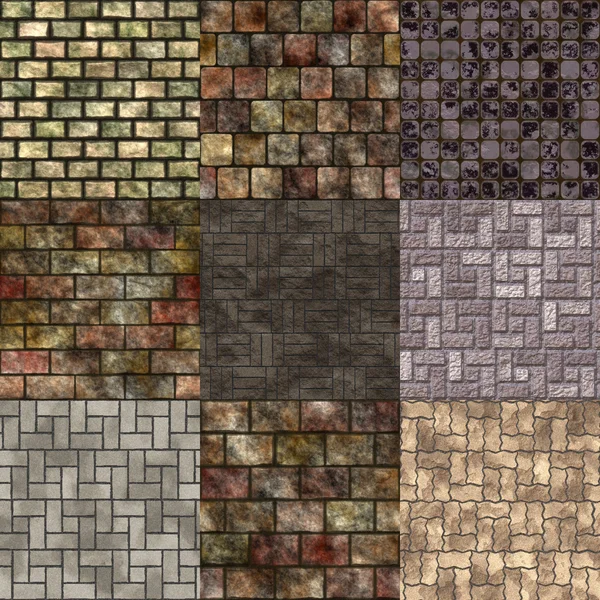 Set of pavement seamless generated textures — Stock Photo, Image