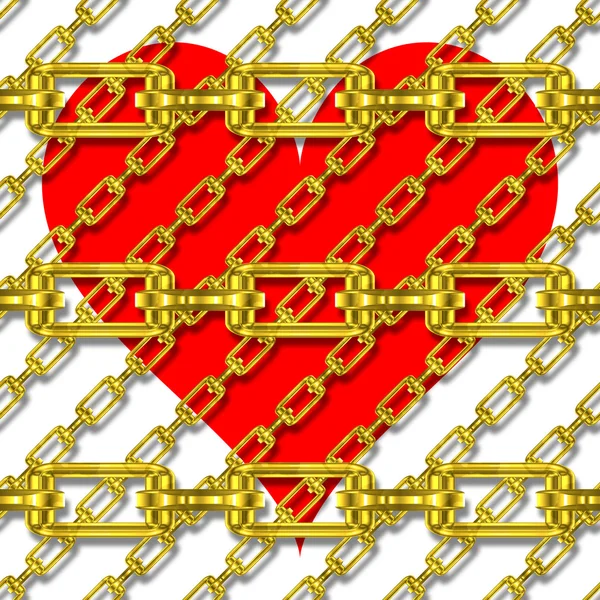 Cadenas de hierro con textura de corazón —  Fotos de Stock