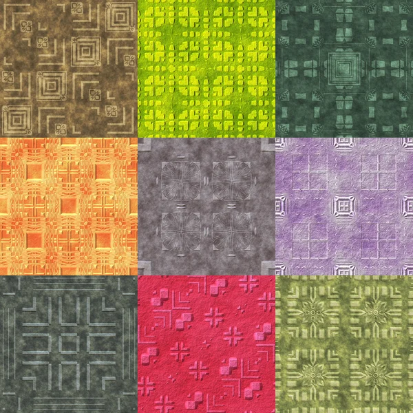 Set of stone pattern generated seamless textures — Stock Photo, Image